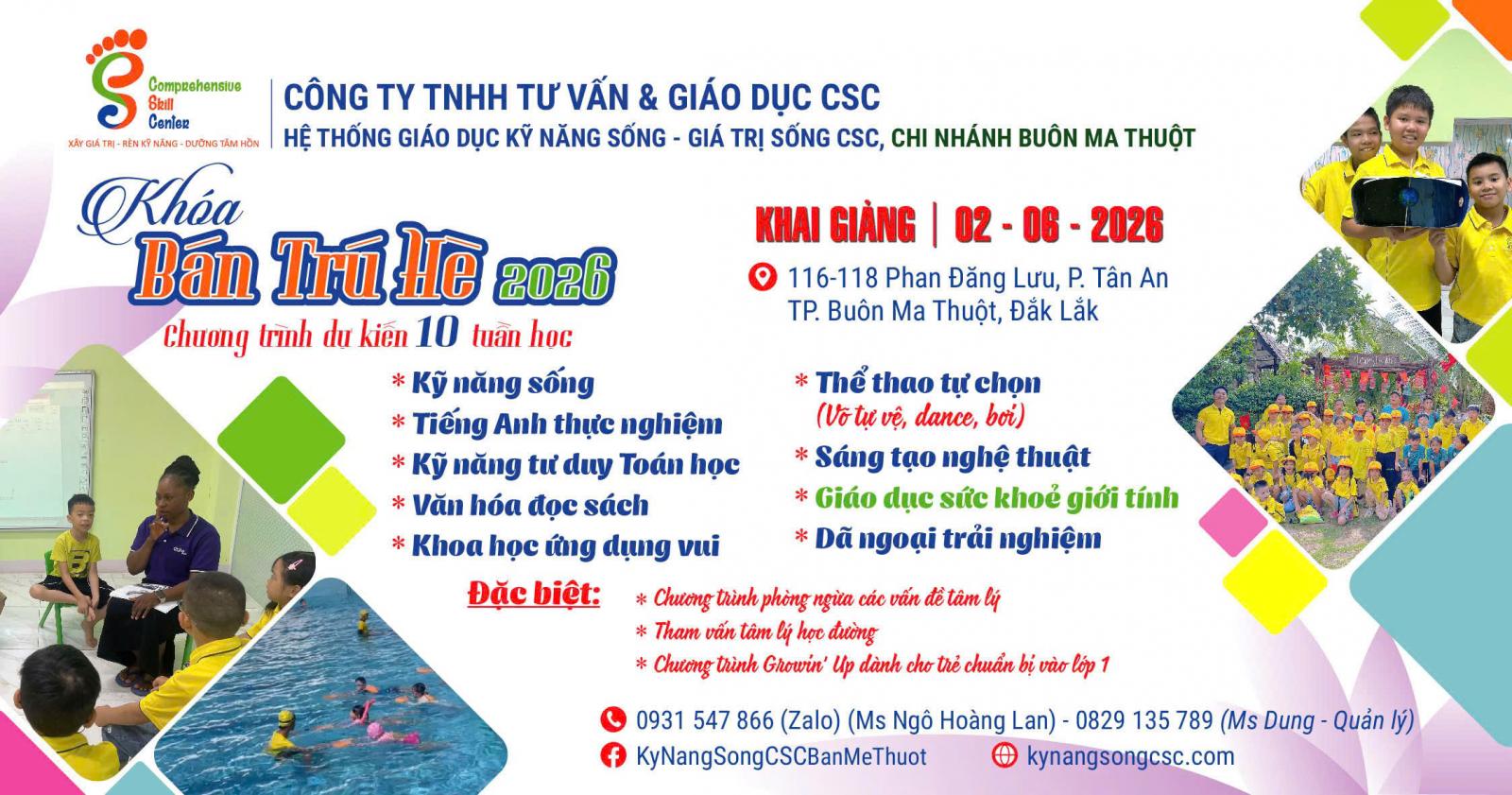 Tuyển sinh bán trú hè cơ sở Buôn Ma Thuột