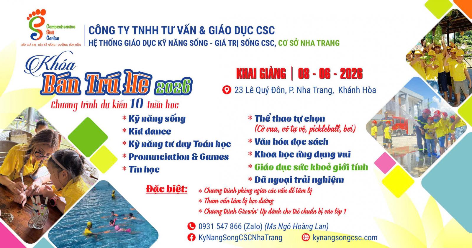 Tuyển sinh bán trú hè cơ sở Nha Trang
